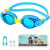 JATEKA Occhialini Nuoto Bambini Unisex Anti-Appannamento Occhiali per Bambina & Ragazzino, Onte nasale Anti-Appannamento, Anti UV, Mirror Lenti HD, Occhialini da Mare/Piscina 4-14