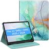 Fintie, Custodia a libro per iPad Pro 11 (M4) 2024 (numero di modello: A2836/A2837/A3006), con supporto per la visualizzazione a più angoli con portamatite e tasca, auto wake/sleep, marmo smeraldo