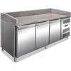 Ristoattrezzature Modello: 102680040033348,Banco pizza 3 porte 202x80x100h cm per pizzeria ristorante - KI