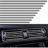 VICDUEKG 10 Pezzi Strisce Decorative per Auto Aria condizionata Universale, Fai da Te Car Styling Interni modanature Decorazione Finiture Interne per Auto in PVC Cromato - 20cm (Argento)