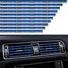 VICDUEKG 10 Pezzi Strisce Decorative per Auto Aria condizionata Universale, Fai da Te Car Styling Interni modanature Decorazione Finiture Interne per Auto in PVC Cromato - 20cm (Blu Ghiaccio)