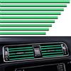VICDUEKG 10 Pezzi Strisce Decorative per Auto Aria condizionata Universale, Fai da Te Car Styling Interni modanature Decorazione Finiture Interne per Auto in PVC Cromato - 20cm (Verde)
