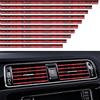 VICDUEKG 10 Pezzi Strisce Decorative per Auto Aria condizionata Universale, Fai da Te Car Styling Interni modanature Decorazione Finiture Interne per Auto in PVC Cromato - 20cm (Rosso Ghiaccio)