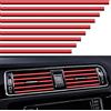VICDUEKG 10 Pezzi Strisce Decorative per Auto Aria condizionata Universale, Fai da Te Car Styling Interni modanature Decorazione Finiture Interne per Auto in PVC Cromato - 20cm (Rosso)