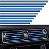 VICDUEKG 10 Pezzi Strisce Decorative per Auto Aria condizionata Universale, Fai da Te Car Styling Interni modanature Decorazione Finiture Interne per Auto in PVC Cromato - 20cm (Blu)