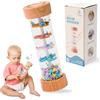 Bebé Pituso Bastone della Pioggia Neonato in Legno di Faggio - Sonaglio Sensoriale 0-5 Mesi | Gioco Montessori per Sviluppo Uditivo - Maracas Educative per Bambini Piccoli - Bebé Pituso