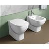 BAGNOEXPERT Sanitari Quarzo 36,5x53,5 Filomuro Senza Brida con Copriwater Slim Soft-Close - Cod. Articolo: QUVA01SB+QUBI01+QSSESCSL