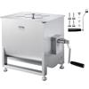VEVOR Impastatrice Manuale per Carne, Miscelazione Massima Carne 27,2 kg, Frullatore con Riduttore in Acciaio Inox, Mpastatrice Manuale per Salsicce Carne Tritata 675 x 350 x 460 mm