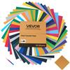 VEVOR Vinile Termoadesivo Carta 304,8 x 304,8 mm 50 Fogli Multicolori Pellicola per Plotter in Vinile a Trasferimento Termico per Macchine da Taglio, Pellicola Termoadesiva per Magliette, Cappelli