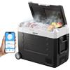 VEVOR Frigorifero Portatile da Auto con Compressore Capienza 45 Litri, Contenitore Refrigerante Doppia Zona Temperatura tra -20 a 20 °C Controllo APP, Mini Frigo per Auto Caravan da Campeggio Pesca