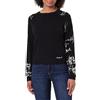 Desigual Felpa Marquette da Donna, Nero/Bianco, L