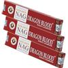 NKlaus 3X Golden Nag Dragon Blood bastoncini di incenso 45g - Profumazione mistica e resinosa con resina di sangue di drago. 3X Incenso naturale per protezione e lavoro energetico