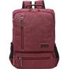 DORRISO Retrò Uomo Zaino Tela Grande Capacità Daypacks Tasca Multifunzionale Borse 17,3 Pollici PC Portatile Borsa da Scuola per Uomo Viaggio Campeggio All'aperto Lavoro Quotidiano Zainetto Rosso
