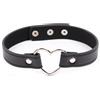 Fetish Addict Collar with Heart Shaped Hoop Adjustable 41,5cm Black