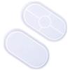 thirei Stampo in Resina a Forma di Gel di silice,Stampi in Silicone, 2 Pezzi per Muffa in Resina, Ovale, Fai da Te, per Piatti in ghisa, Tray Casting