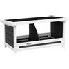 PawHut Nido per Galline a 2 Aree con Base Rialzata e Tetto, in Legno e Bitume, 66x37x34 cm, Grigio Bianco e Nero
