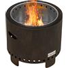 Outsunny Vasca da Fuoco, Focolare, Focolare, resistente alle intemperie, 45 x 45 x 42 cm, Nero + Bronzo
