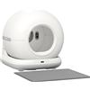 PawHut Lettiera Autopulente con Telecamera HD, Contenitore da 7L e Sensori, in PP e ABS, 58.1x47.5x53 cm, Bianco e Grigio | Aosom Italy