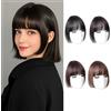 FIDWALL Frangia Clip-In, Frangia Sottile con Tempie, Estensione Frangia, Posticcio con Clip, Frangia Extension per Donna Uso Quotidiano (Taglio Hime Espresso Nero)