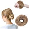 FIDWALL Scrunchies per capelli lisci per donne, parrucca elastica con elastico, elastico per capelli chignon con capelli, accessorio per ciambella Scrunchies, panini sintetici per capelli finti (marrone