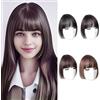 FIDWALL Frangia Clip-In, Frangia Sottile con Tempie, Estensione Frangia, Posticcio con Clip, Frangia Extension per Donna Uso Quotidiano (Taglio Hime Castano Mocha)