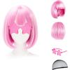 FIDWALL Parrucca per donne - Parrucca bob colorata con occhiali da festa, Parrucche per cosplay e feste, Parrucche divertenti per donne (Copricapelli incluso） (Rosa)