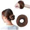 FIDWALL Elastici per capelli lisci per donne, crocchia elastica per capelli, chignon disordinato, accessori ciambella per capelli, crocchia sintetica finta per le donne (marrone cenere medio 30)
