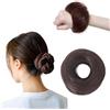 FIDWALL Elastici per Capelli Lisci Donna, Chignon Elastico, Coda Finta, Accessori Donut, Chignon Finto, Castano Naturale33