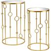 Fade Set 2 Tavolini Malibu Orione 38 x 66 Cm 33 x 58 Cm Oro
