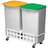 Durable 1801622010 Carrello per bidoni, Bianco, 40 Litri