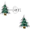 Orecchini a bottone in argento sterling con Babbo Natale / Orecchini