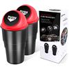 YIOVVOM - Cestino portarifiuti per auto, con coperchio, a prova di perdite, per portabicchieri dell'auto, ufficio, casa, cucina e camera da letto, set da 2 (rosso)