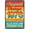 Coolgaga Targa in Metallo 50 Cartello Compleanno Originale 1976 Regalo 50 Compleanno Uomo Donna Divertente Targa di Compleanno Compleanno per Uomo Donna Targa Vintage in Metallo 20 x 30 cm