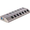 StarTech Hub USB-C 7 porte autoalimentato con interruttori On/Off individuali, hub di espansione 5Gbps con alimentatore, adattatore Tipo-C a USB-A per desktop e laptop
