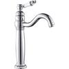 Your's Bath Miscelatore Lavabo Bagno Alto Classico in Ottone Rubinetto Monocomando Lavabo Alto Maniglia in Ceramica per Bagno con Acqua Caldo e Freddo (Argento)