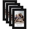 Americanflat Set di 4 cornici per foto da 2 x 3 cm, colore nero, da utilizzare come cornice 2 x 3 per foto a stampa istantanea, mini cornice con vetro trasparente, accessori per appendere e cavalletto