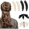 FIDWALL 6 Pezzi Fermagli per Capelli a Banana Donna e Ragazza, 2 Fermagli con Fiocco & 4 Grandi Fermagli Banana Retrò, Accessorio Rapido per Coda di Cavallo, Ideale per Capelli Spessi e Sottili