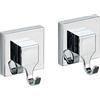 WENKO Vacuum-Loc® gancio da parete Quadro 2 pezzi, ABS, 6 x 7 x 5 cm, Lucido
