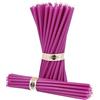 Danilovo - Candele in Cera d'Api, 50 Pezzi, Colore Viola, Candele Decorative per Preghiera, per Rituali, Decorazione o Candele di Compleanno, 18,5 cm x 0,61 cm