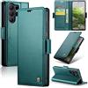 Idhiem Flip Libro Wallet Cover per Samsung Galaxy S26 Ultra, Verde | Pelle PU Premium, Custodia Portafoglio Flip Libro, Blocco RFID, Slot per Carte, Antiurto Wallet Cover, Funzione Supporto
