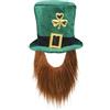 Boland 44907 - Cappello Leprechaun, folletto verde, con barba, berretto, copricapo, Irlanda, St. Patricks Day, portafortuna, carnevale, festa a tema