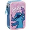 Stitch Disney Stitch - Astuccio 3 scomparti per bambini, per la Scuola Elementare o tempo libero, 3 Zip