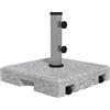Outsunny Base per Ombrellone da 28kg in Granito con Maniglia Estensibile e Rotelle, 41x41x37.5cm, Grigio|Aosom