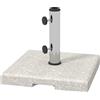 Outsunny Base per Ombrellone da Giardino 25kg per Pali da Ø32mm, Ø38mm e Ø48mm, in Granito e Acciaio Inox, 38x38x38 cm, Grigia|Aosom
