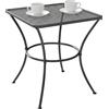 Outsunny Tavolino da Giardino Quadrato in Acciaio con Piano Traforato, 45x45x50 cm, Nero