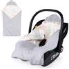 lionelo TRAVEL SWADDLE BLANKET Coperta Pesante per Bebé 90x90 cm 100% Cotone Compatibile con Seggiolino Auto, Ovetto e Passeggino, Copertina Morbida per Tutto l'Anno, Chiusura