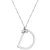 Beloved Collana con ciondolo da donna in acciaio con iniziale - pendente lettera Maxi - collana con catenina regolabile - Colore Silver o Gold (Colore Silver LETTERA D)