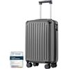 COOLIFE Valigetta da cabina 55 x 35 x 20 cm per Ryanair, bagaglio a mano, valigia rigida con serratura TSA e 4 ruote gemelle, bianco, 55 x 35 x 20cm, Valigetta rigida da viaggio