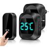 URESMAT [Non Richiede Batteria] Campanello Senza Fili da Esterno, LED di Temperatura, Campanello Wireless Impermeabile con 2 Ricevitori e 1 Trasmettitore, Portata 150m, 38 Melodie e 4 Livelli di Volume