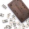 Lingle Set di domino per adulti, doppio sei domino per giochi da tavolo classici, 28 pezzi, include una scatola in legno naturale, notte di gioco per famiglie e giochi di strategia